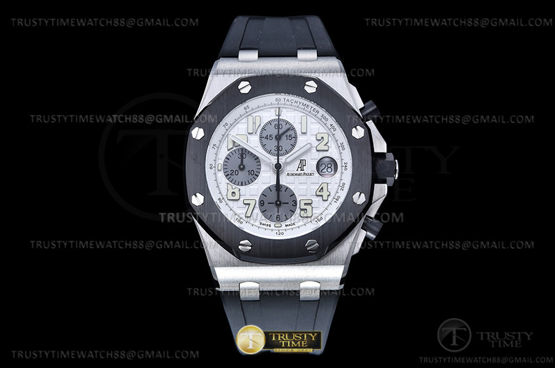 AP ROO Cronografo CER SS/RU Wht/Num APF 7750 Mod