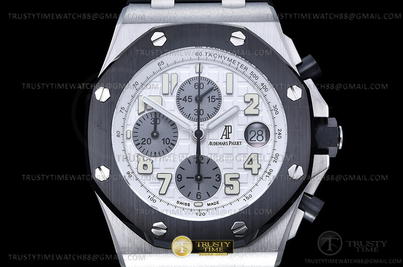 AP ROO Cronografo CER SS/RU Wht/Num APF 7750 Mod - immagine 3