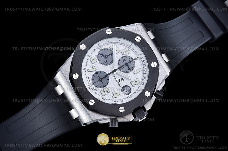 AP ROO Cronografo CER SS/RU Wht/Num APF 7750 Mod - immagine 4