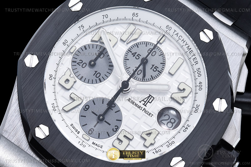 AP ROO Cronografo CER SS/RU Wht/Num APF 7750 Mod - immagine 5