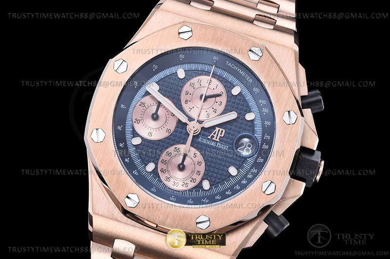 AP ROO Chronograph RG/RG Blue/Dot APF A3126 Mod - Image 2