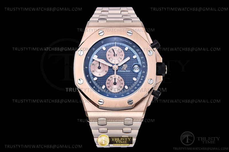 AP ROO Chronograph RG/RG Blue/Dot APF A3126 Mod