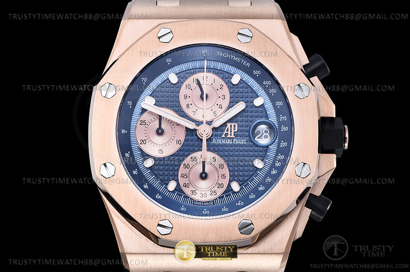 AP ROO Chronograph RG/RG Blue/Dot APF A3126 Mod - Image 3