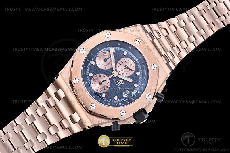 AP ROO Chronograph RG/RG Blue/Dot APF A3126 Mod - Image 4