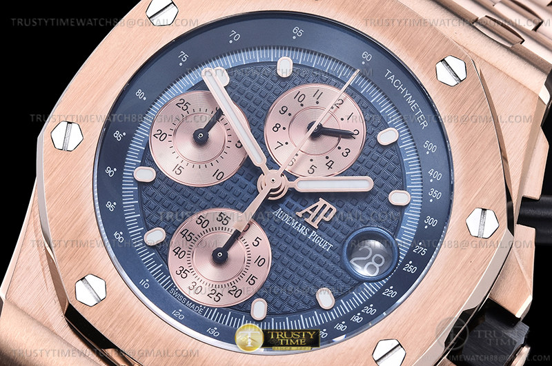 AP ROO Chronograph RG/RG Blue/Dot APF A3126 Mod - Image 5