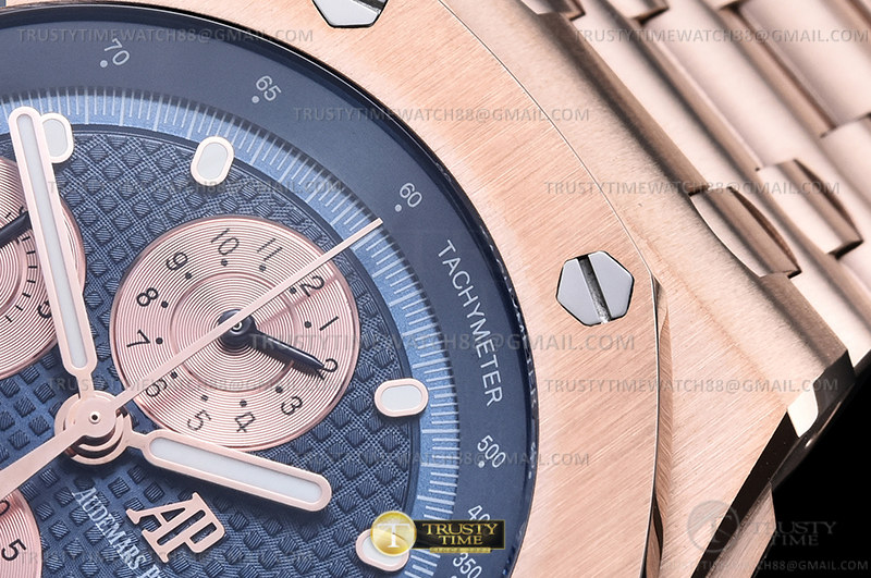 AP ROO Chronograph RG/RG Blue/Dot APF A3126 Mod - Image 6