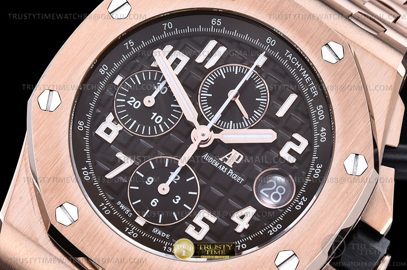 AP ROO Chronograph RG/RG marrone/Num APF A3126 Mod - immagine 5