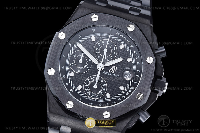AP ROO Chronograph DLC/DLC Black/Dot APF 7750 Mod - Image 2