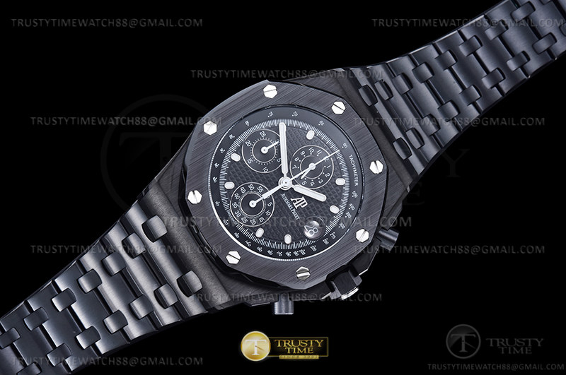 AP ROO Chronograph DLC/DLC Black/Dot APF 7750 Mod - Image 4