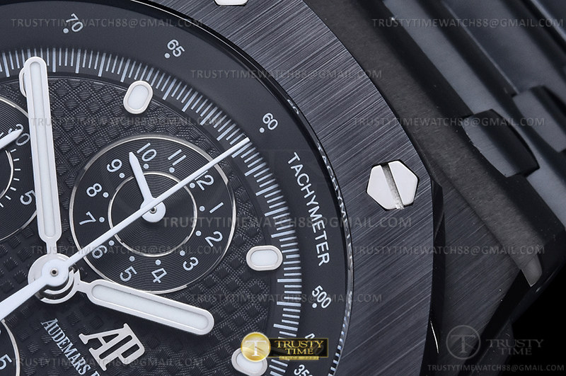 AP ROO Chronograph DLC/DLC Black/Dot APF 7750 Mod - Image 6