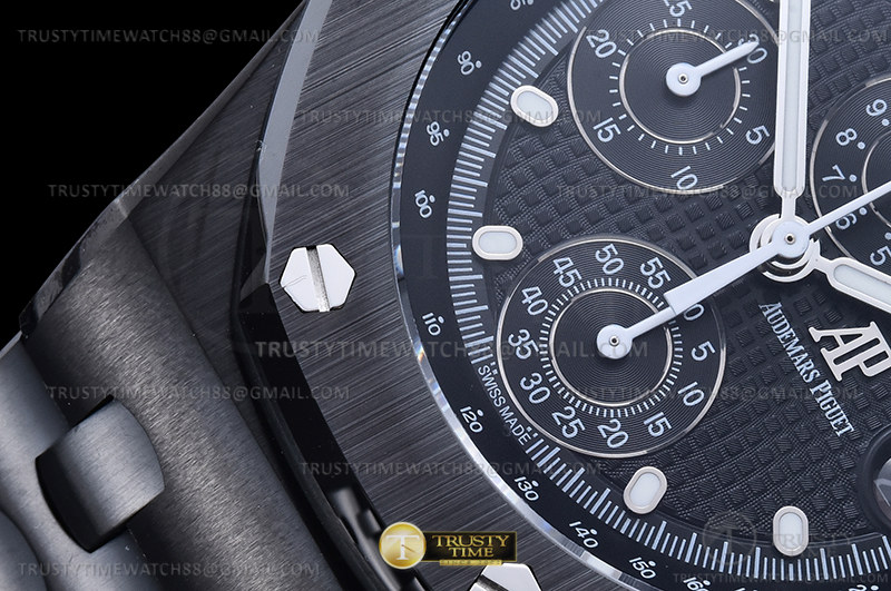 AP ROO Chronograph DLC/DLC Black/Dot APF 7750 Mod - Image 7
