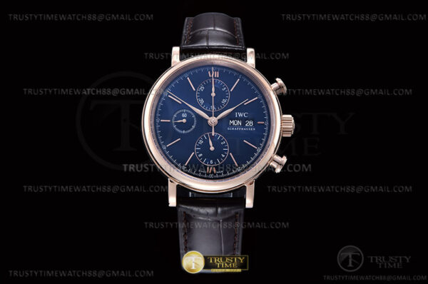 Portofino Chrono IW3910 RG/LE Blue/RG Stk TWF A7750