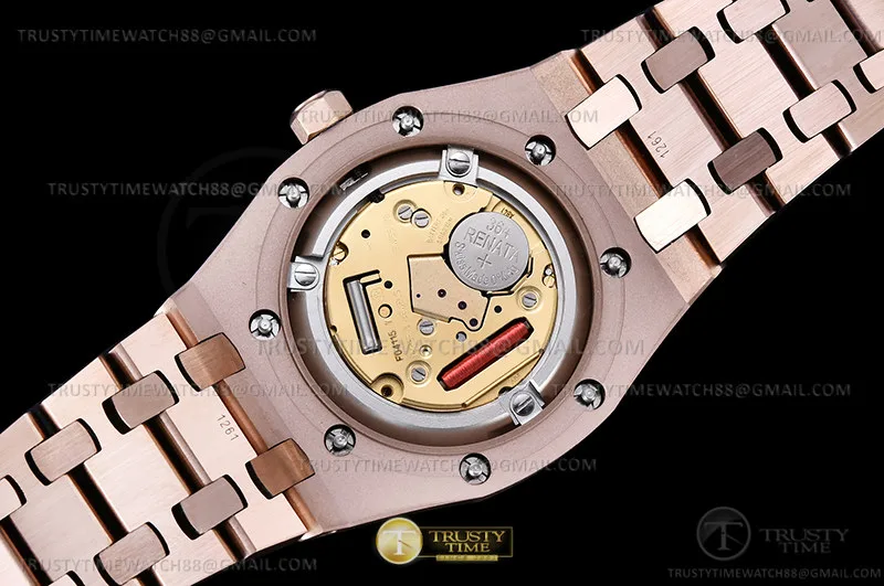 AP0857A - Royal Oak Ladies 67650OR RG/RG Brn/Stk ZF Sw Qtz