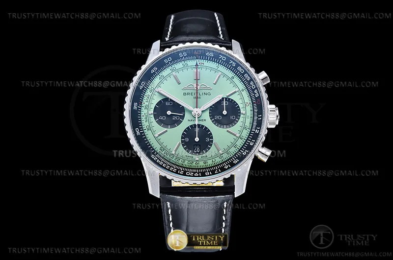 BSW0517D - Navitimer B01 Chrono 43mm SS/LE L-Grn OXF A7750