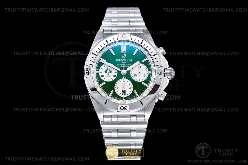 BSW0519E - Chronomat B01 Ireland SS/SS Grn/Stk BLS Asia 7750