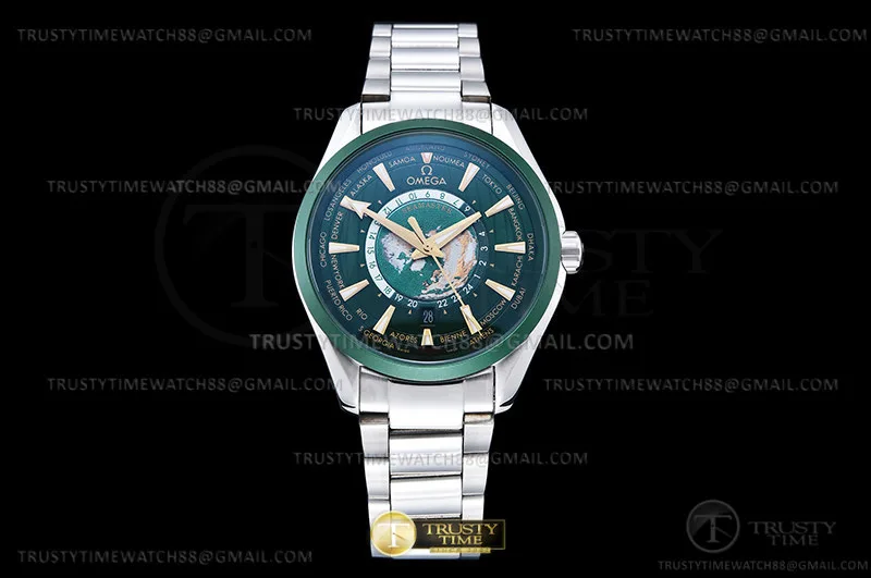 OMG0836A - Aqua Terra Worldtimer Grn SS/SS Grn A8F A2813