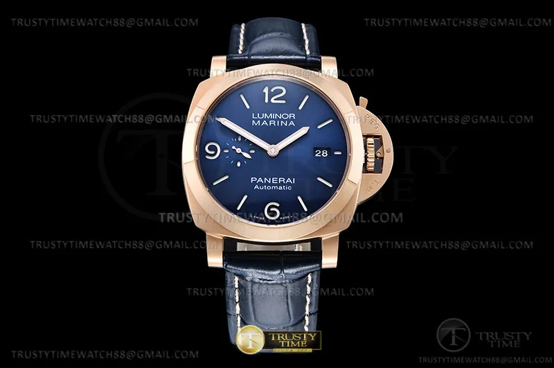PN1112TLE - PAM1112 Lum. Marina 44mm RG/LE Blu TTF P9010