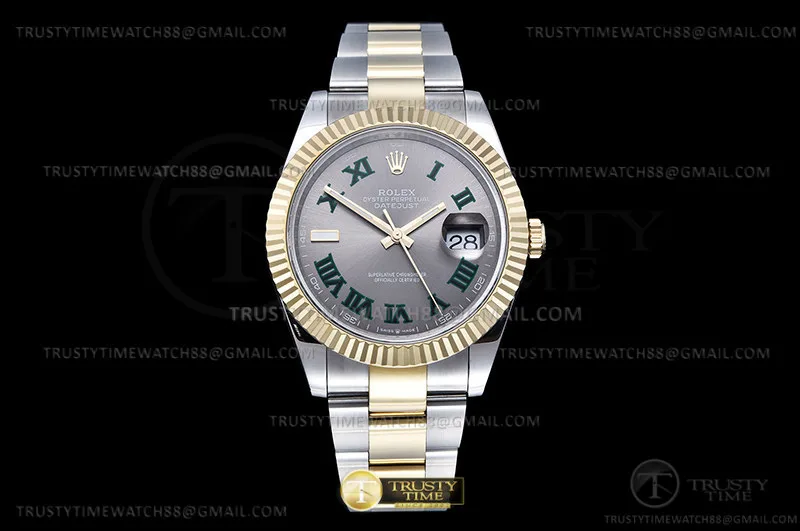 R2DJ0458F - DJ2 41mm Oys Flt 904L Wim YG/SS Gry/Rm GMF V2 VR3235