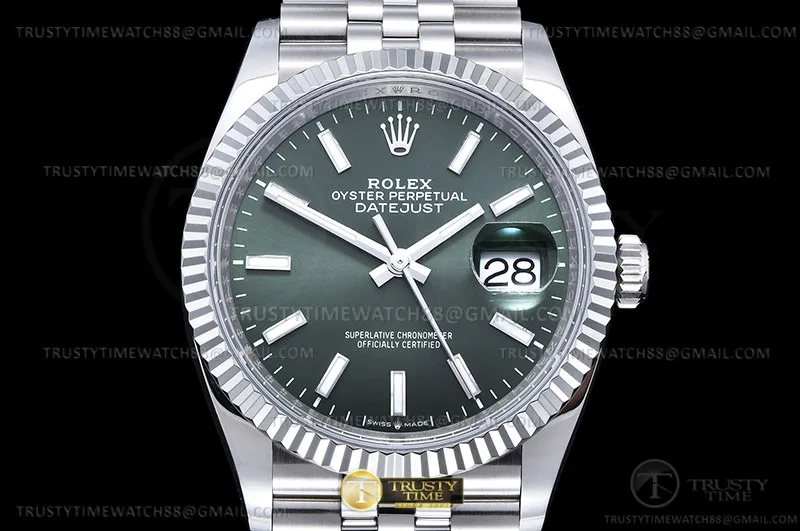 RDJ0458C - DJ 36mm Jub Flt 904L SS/SS Grn/Stk AR+ VR3235