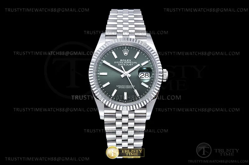 RDJ0458C - DJ 36mm Jub Flt 904L SS/SS Grn/Stk AR+ VR3235