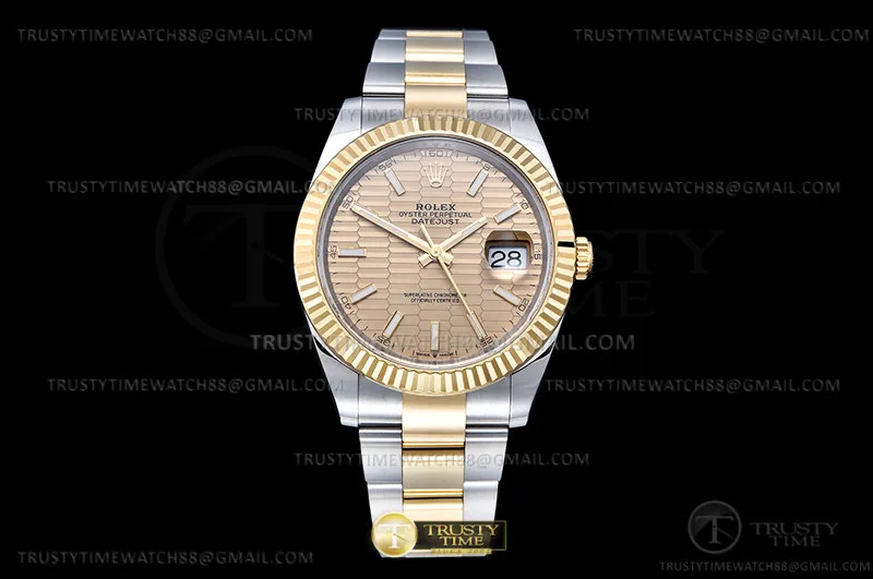 R2DJ0463 - DJ2 41mm Oys Flt 904L YG/SS Gold-P/Stk Clean VR3235