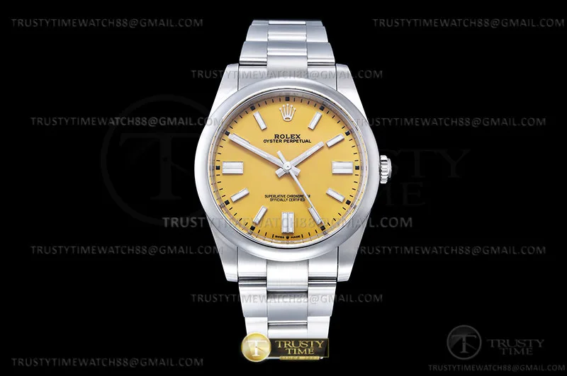 ROYP030E - Oyster Pert 41mm 124300 Oys SS/SS Yelw Clean VR3230
