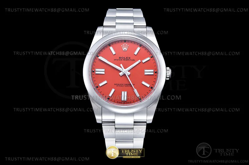 ROYP033 - Oyster Pert 41mm 124300 Oys SS/SS Red Clean VR3230