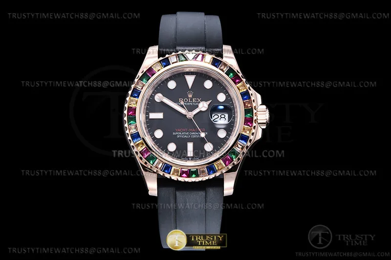ROLYM251B - YachtMaster 116695 40mm Wt Dia RG/RU Blk KF VR3235