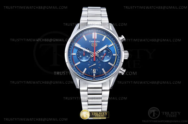 TAG0388F - Carrera Chrono 42mm SS/SS Blue/Blue A8F VK63A