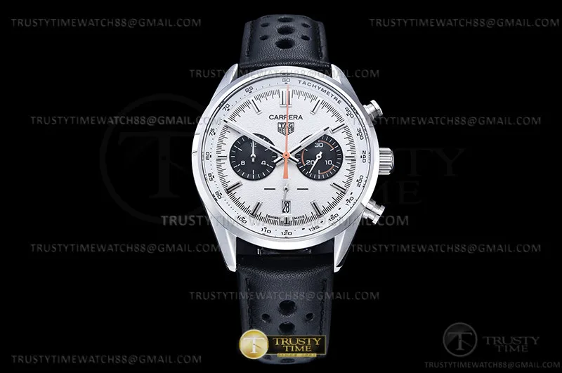 TAG0389B - Carrera Chrono 42mm Wht SS/LE Wht/Blk A8F VK63A