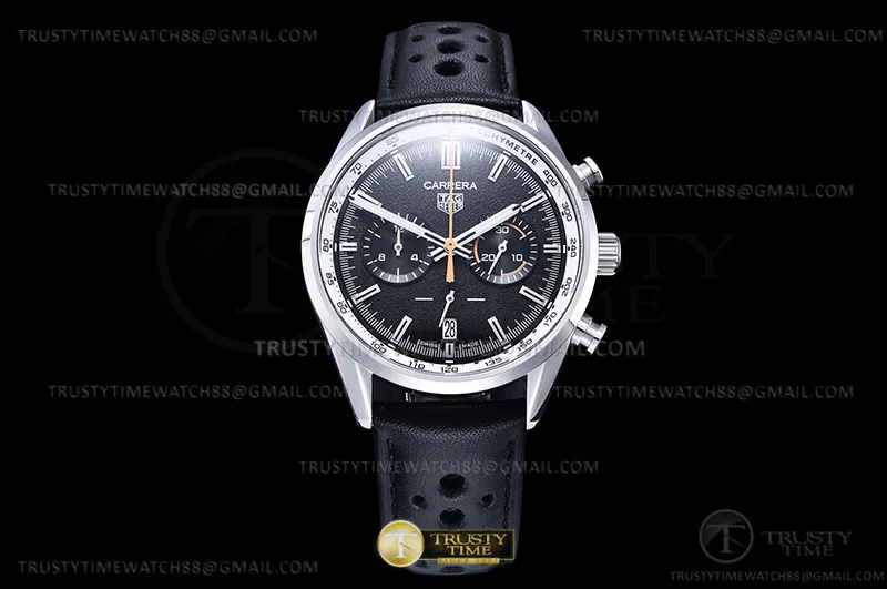TAG0389C - Carrera Chrono 42mm Wht SS/LE Blk/Blk A8F VK63A