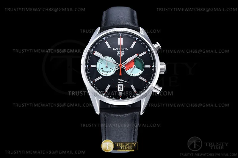 TAG0389D - Carrera Chrono 42mm Blk SS/LE Blk/Col A8F VK63A