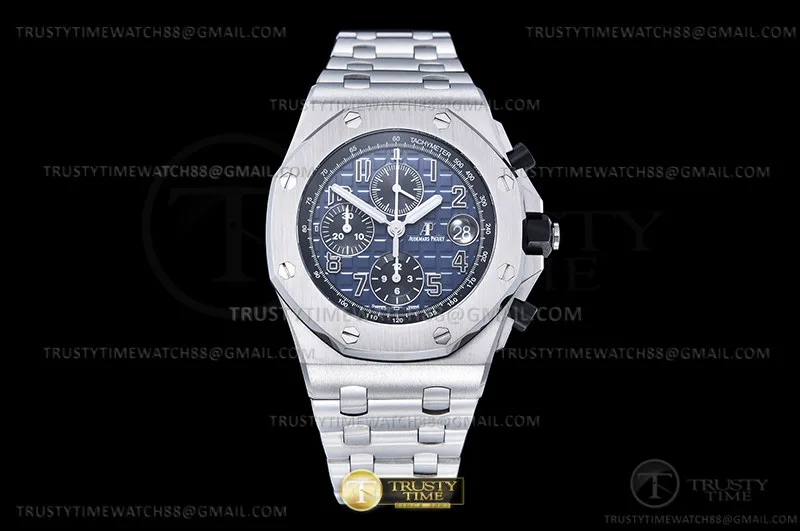 AP0867B - AP ROO Chronograph SS/SS Blue/Blk/Num APF A3126