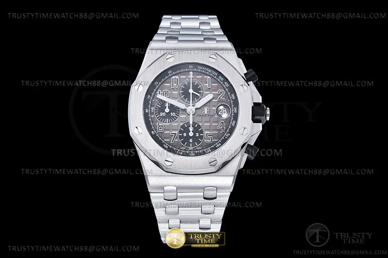 AP0867C - AP ROO Chronograph SS/SS Grey/Blk/Num APF A3126