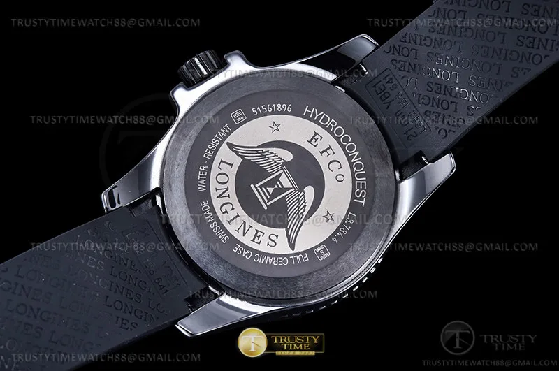 LON049 - HydroConquest Mens 43mm CER/RU Black HKF Asia 2824