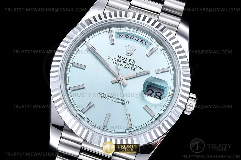 RDD0289B - DayDate 40mm 904L Flt SS/SS L-Blue/Stk GMF VR3255