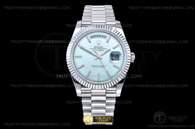 RDD0289B - DayDate 40mm 904L Flt SS/SS L-Blue/Stk GMF VR3255