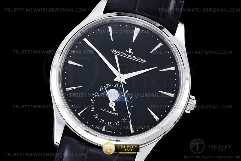 JL208B - Master Ultra Thin Moonphase SS/LE Black APSF A925