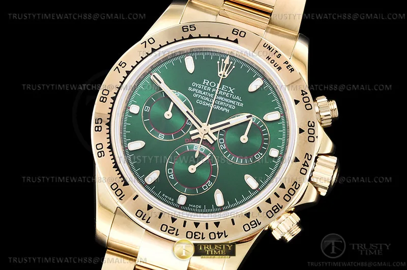 ROLDYT0469C - Daytona 116508 YG/YG Green/Stk OMF Asia 7750
