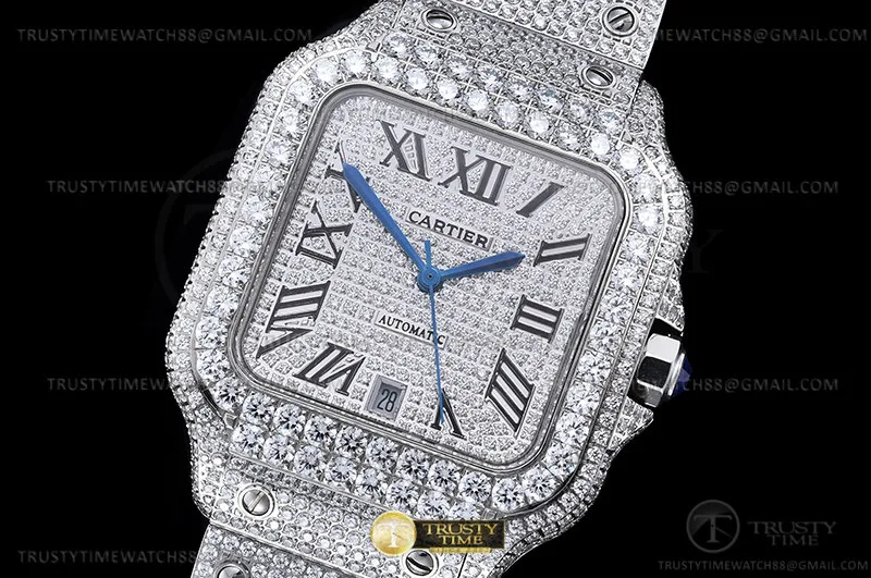 CAR0589D - Santos De Cartier 40mm Dia Dia/Dia Dia/Blk TWF MY8215