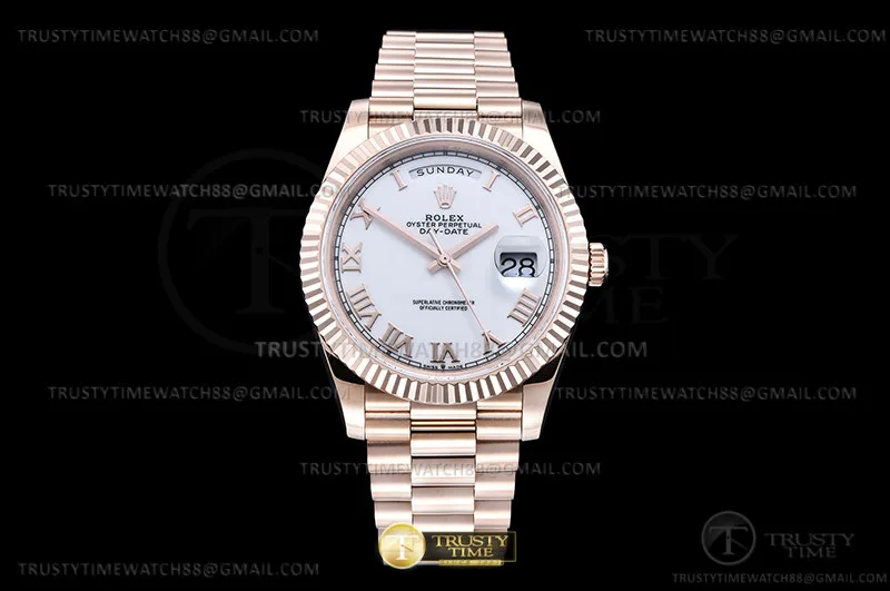 RDD0298I - DayDate 40mm 904L Flt RG/RG Wht/Rm GMF VR3255