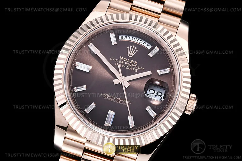 RDD0299B - DayDate 40mm 904L Flt RG/RG Brn/Dia GMF VR3255