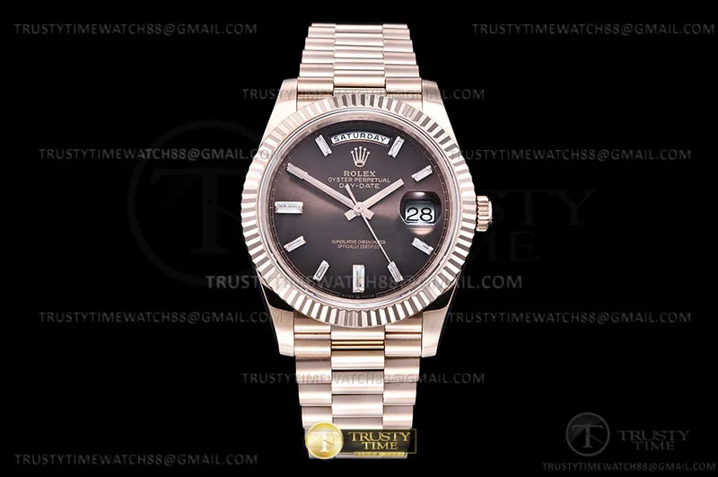 RDD0299B - DayDate 40mm 904L Flt RG/RG Brn/Dia GMF VR3255