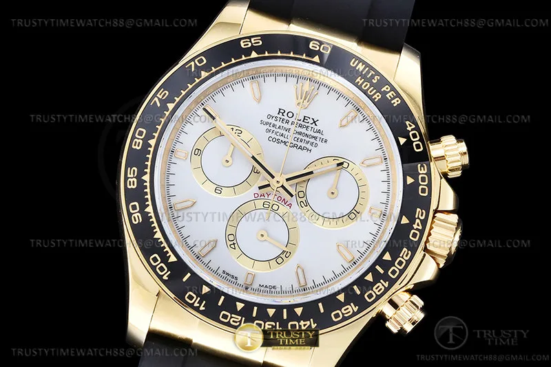 ROLDYT0488A - Daytona 126518 YG/RU Wht/Stk 904L QF V5 SH4131