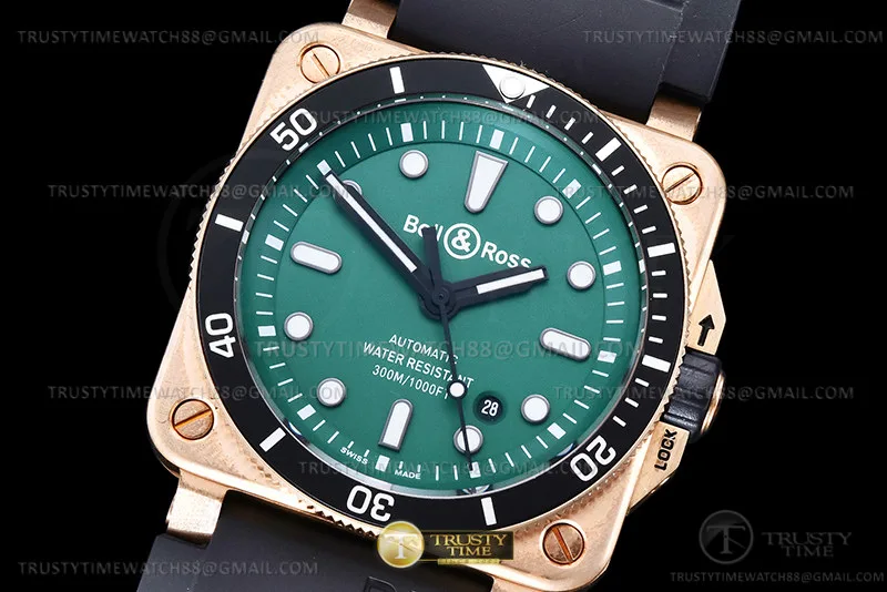 BR139A - Bell Ross BR03-92 Diver 42mm Blk BR/RU Grn WMF A2824