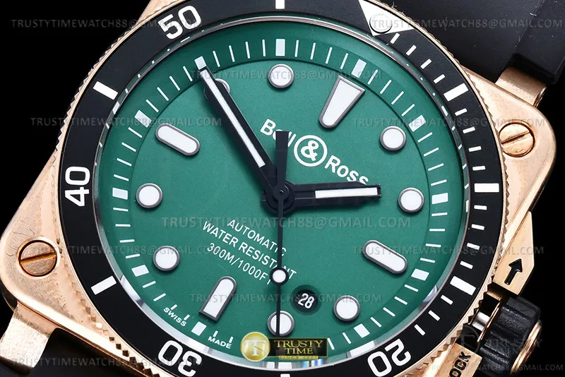 BR139A - Bell Ross BR03-92 Diver 42mm Blk BR/RU Grn WMF A2824