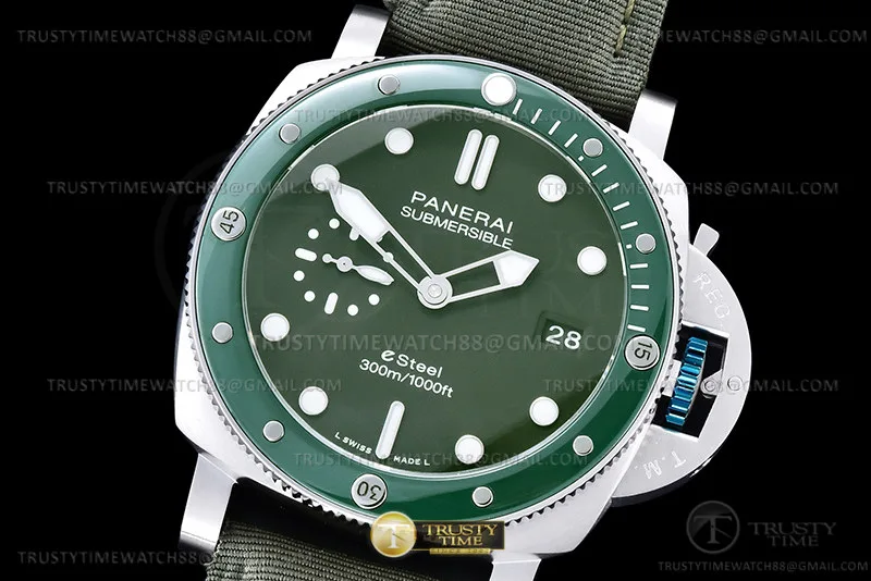 PN1287TNY - Submersible QuarantaQuattro 44mm SS/NY Grn TTF P900