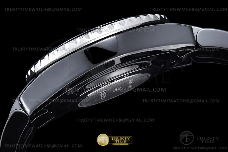 CHA023B - J-12 Ladies 33mm CER/CER Blk/Num XF Sw Qtz