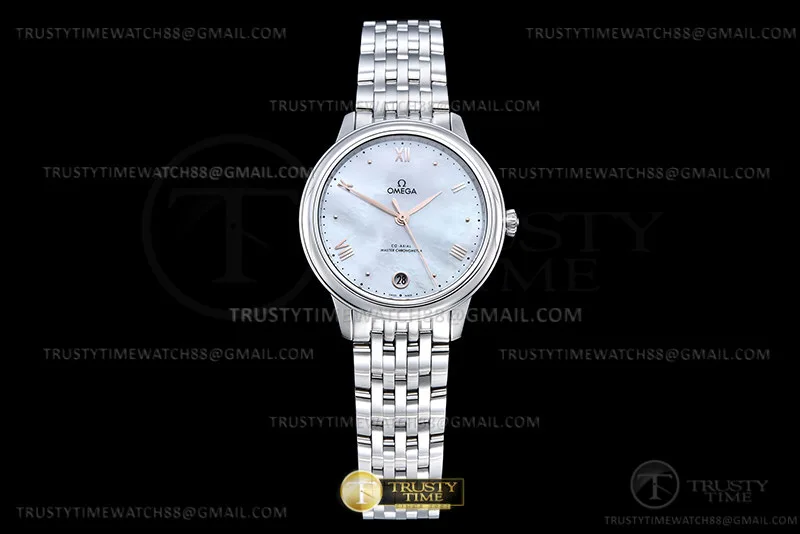 OMG0870F - De Ville Prestige 34mm SS/SS M-Wht/RG VSF A8800