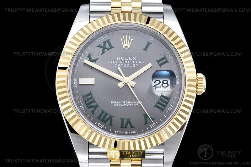 R2DJ0478B - DJ2 41mm 126333 Jub Flt 904L YG/SS Gry/Rm EWE A3235
